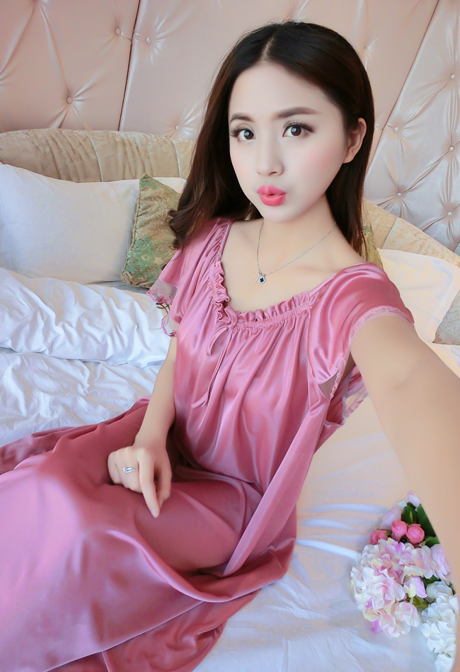 Phụ nữ mang thai nightdress nữ mùa hè kích thước lớn lỏng chất béo mm mang thai thời gian 200 kg dài sexy băng lụa mỏng voan đồ ngủ