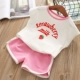 Bộ đồ dễ thương cho trẻ em 18 bộ quần áo trẻ em mùa hè Cô gái phiên bản Hàn Quốc in hình áo thun dâu tây Quần short hai mảnh đồ bơi trẻ em quần rời