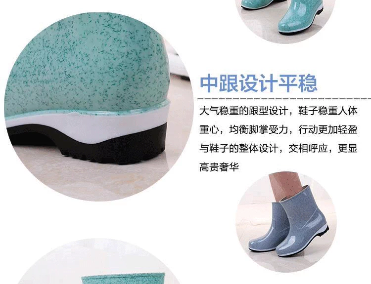 Giày đi mưa nữ ống ngắn dành cho người lớn đi mưa Giày ngắn mùa hè không thấm nước giày nữ trượt trong ống cao su giày nhà bếp làm việc quá mức mua bọc giày đi mưa ở đâu