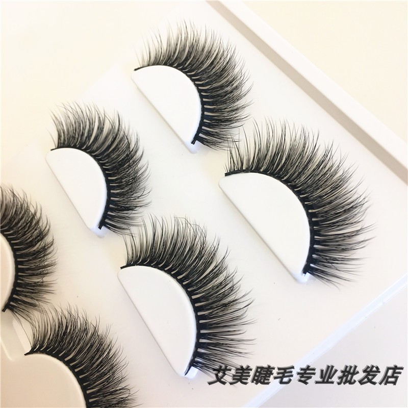 Lông mi sắc nét tự nhiên mô phỏng tự nhiên dày chéo mặt nude trang điểm 3D nổi bật lông mi giả - Lông mi giả mi giả 5d
