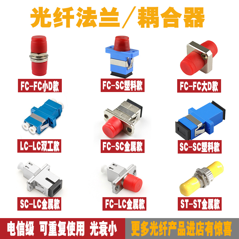 Telecom-Grade Fiber Optic Coupler Square Head Fc-Lc-St-Sc-Sc Flange Adapter Connector