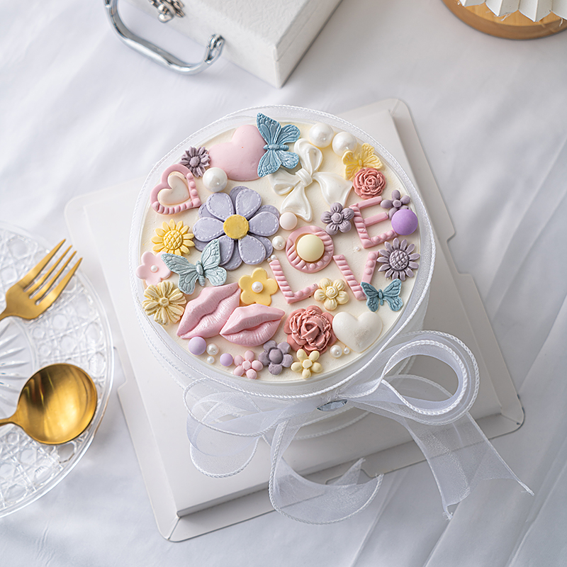 520 Valentine's Day Tennis Red Diy Turned Sugar Chocolate Silicone Mold Little Flower Butterfly Knot Love Cake Decoration Pendulum