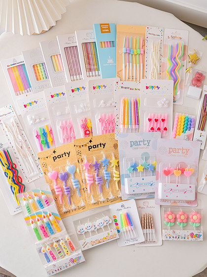 云朵蝴蝶结小花蜡烛生日蛋糕装饰插件卡通直杆螺旋甜品台生日蜡烛