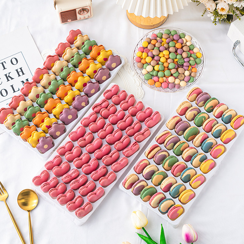 Net Red Loving Flowers Round Shaped Macarons Mousse Cake Dessert Decorum Macaron Dessert Cookies