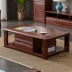 Bàn cà phê bằng gỗ nguyên khối kiểu Trung Quốc mới bàn gỗ tủ tivi kết hợp đồ nội thất gỗ cao su phòng khách màu óc chó Đơn giản kiểu Bắc Âu - Bàn trà Bàn trà
