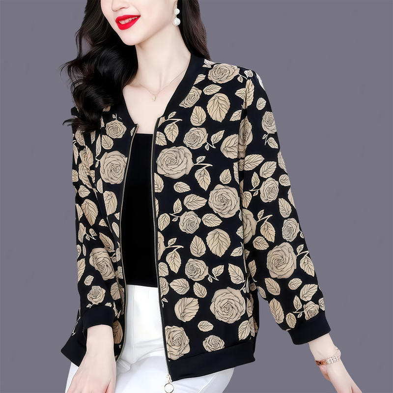 Authentic High-End Thin Outwears, Spring, Summer and Autumn Cardigan Outwears, Long-Sleeved Baseball Uniforms, Middle-Aged Women's Sun Protection Clothing, Slim Tops, Trendy