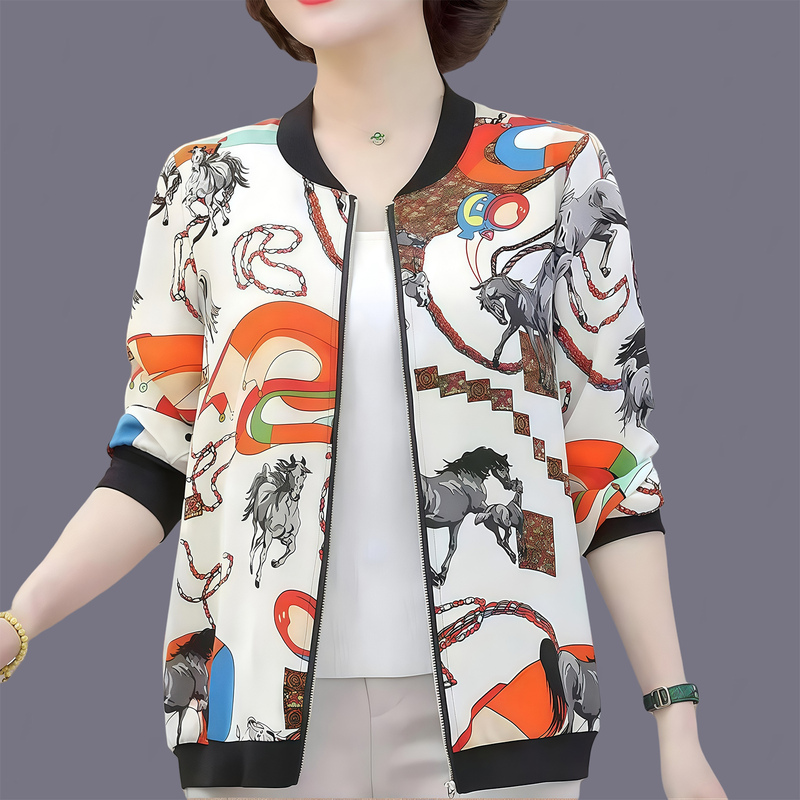 Authentic High-End Thin Jacket Spring/Summer/Autumn Cardigan Long-Sleeve Baseball Jacket Middle-Aged Women's Sun Protection Clothing Slimming Top Trendy Authentic High-End Thin Jacket Spring/Summer/Autumn Cardigan Long-Sleeve Baseball Jacket Middle-Aged Women's Sun Protection Clothing Slimming Top Trendy