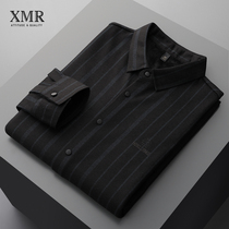 Delicate striped shirt male winter plus suede thickened winter dress with long sleeves Nets for undershirt mens business shirt