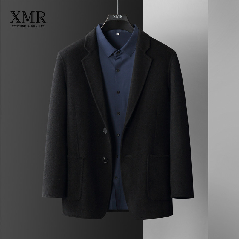 Combed wool suit men's winter fur coats short, what about the bifacial cashmere big coat men 2022 new 2022