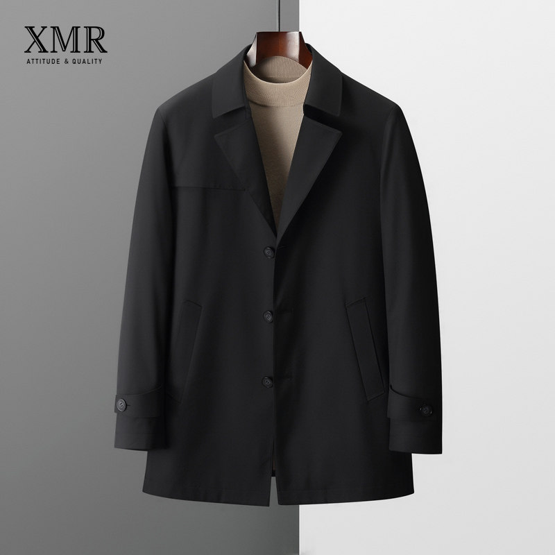 Simple fashion men's windbreaker coat 2021 spring and autumn thin casual men's wear Korean version of the British suit collar jacket
