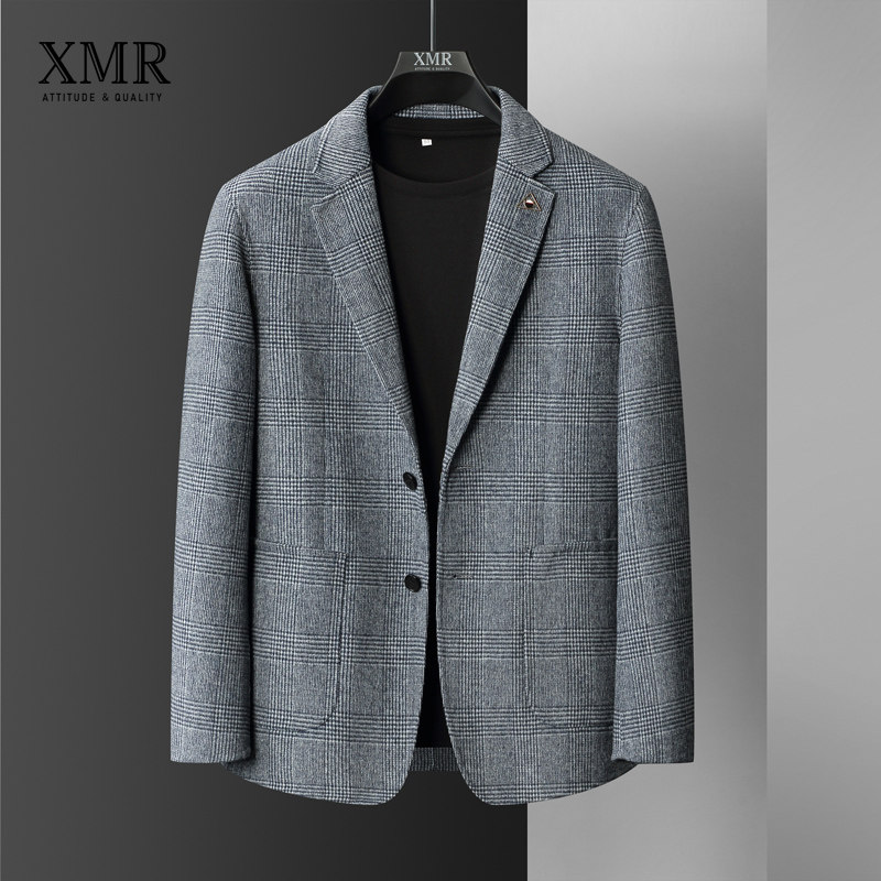 Fashion Grit Suit Jacket Male spring autumn Korean version Trend 100 hitch fit small suit Men's casual Western suit jacket