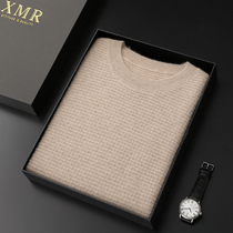 Warm beige cashmere sweatshirt male 100 pure cashmere round collar casual stitch sweatshirt new mountain cashmere sweaters undercoat winter