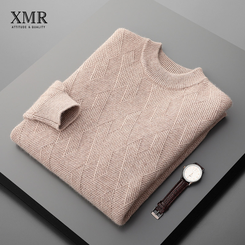 Autumn Winter New Mountain Cashmere Sweatshirt Male Thickening Knit Bottom Sweater Youth Fashion Casual 100 Hitch Sweatshirt