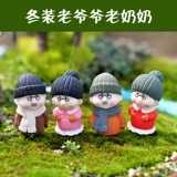 Дедушка и бабушка творческий мультипликационный персонаж кукла Сочный растительный растительный мох микроалкологический экологический экологический бутылок DIY Небольшое украшение
