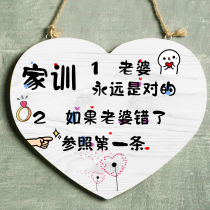 Creative family rules listed couples bedroom hanging door small pendant door decoration card wife is always right