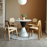 Простой приемный стол из массива дерева и стул, комбинированный стол для переговоров, стол для деловых приемов и стул, офисный стул из ротанга из шифера