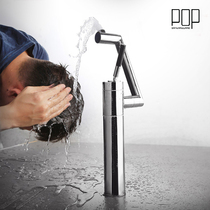 POP bathroom refined copper basin hot and cold water faucet rotatable face wash basin basin single hole faucet
