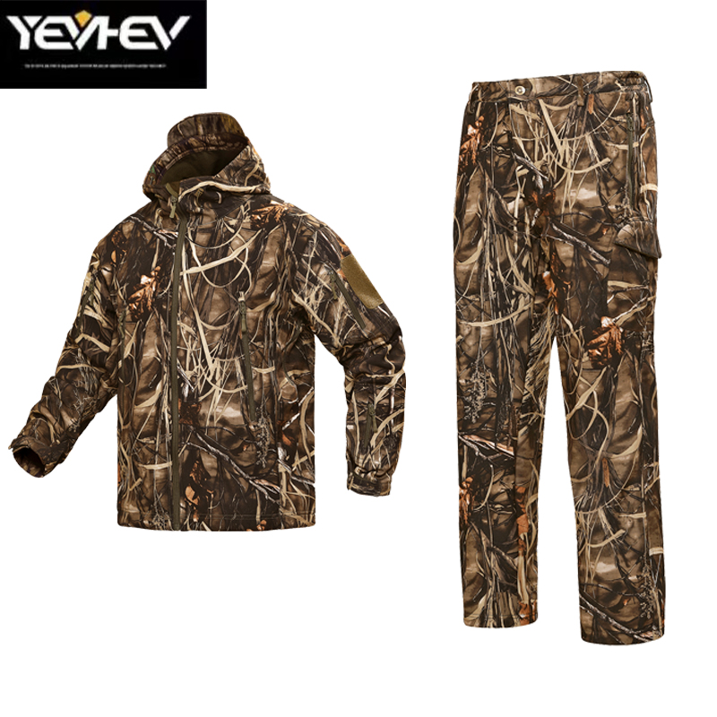 YEVHRV outdoor hunting suit male and female autumn winter soft shell jacket waterproof suit-Taobao