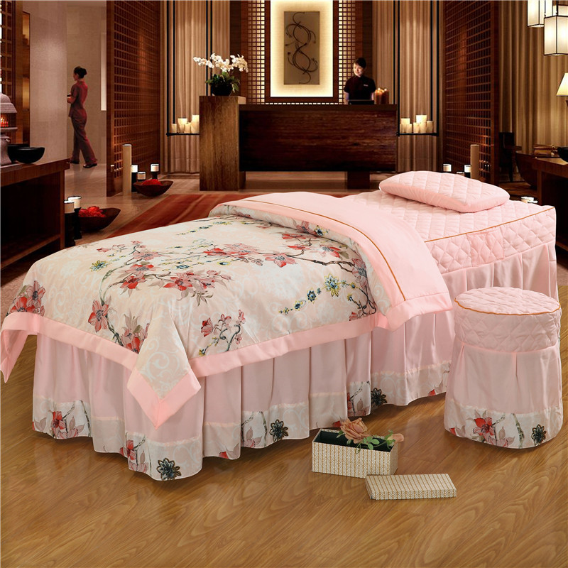 Cao cấp màu rắn bông denim bedspread mỹ viện massage châu Âu và bộ giường massage dầu gội spa đặc biệt custom-made - Trang bị tấm các mẫu ga giường spa