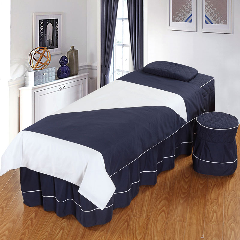Cao cấp màu rắn bông denim bedspread mỹ viện massage châu Âu và bộ giường massage dầu gội spa đặc biệt custom-made - Trang bị tấm các mẫu ga giường spa