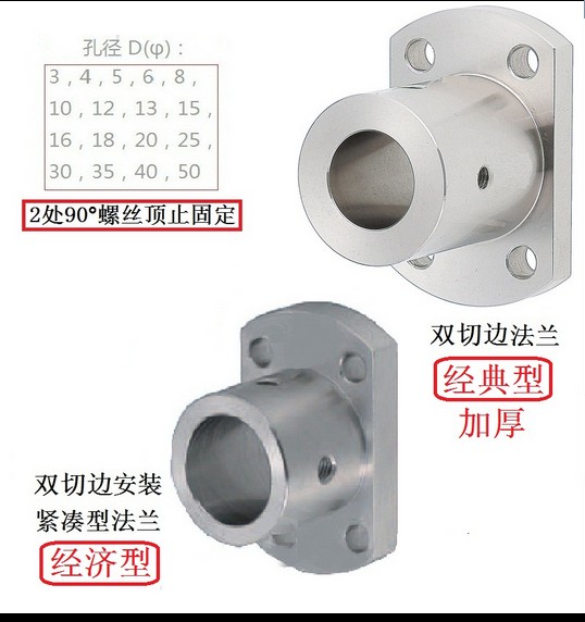 Guide shaft support double trimming flange optical axis fixed seat sthcb aperture 16 20 25 30 35 40