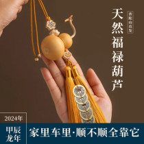 Putuo Mountain Five Emperors Money natural gourd pendant cinnabar car decoration door entrance living room bedroom ornaments real gourd hanging