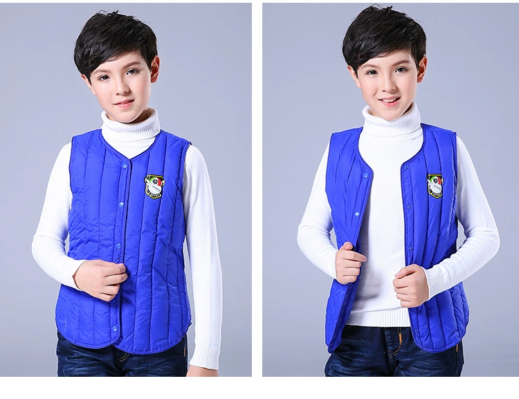 Áo mới cho trẻ em xuống áo cotton trong mùa đông và mùa đông áo vest mỏng bé trai và bé gái dày bên trong và bên ngoài mặc áo lót lót quần áo bé trai
