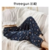 Three gun pyjama của phụ nữ cotton tinh khiết 2020 vào mùa xuân và mùa hè sản phẩm mới thoáng khí quần dài bằng vải cotton ren rộng rãi, mặc bên ngoài quần điều hòa nhiệt độ - Quần tây