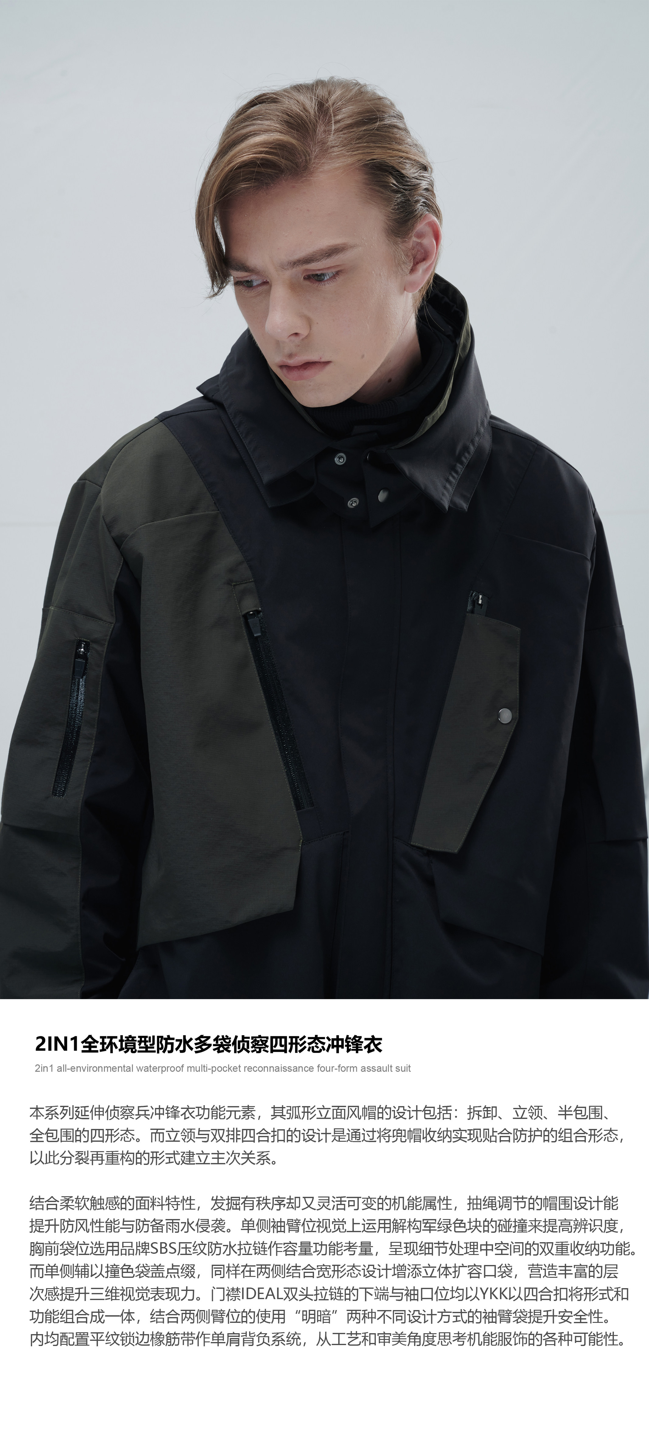 2-in-1 All-Weather Waterproof Reconnaissance Jacket with Multiple 