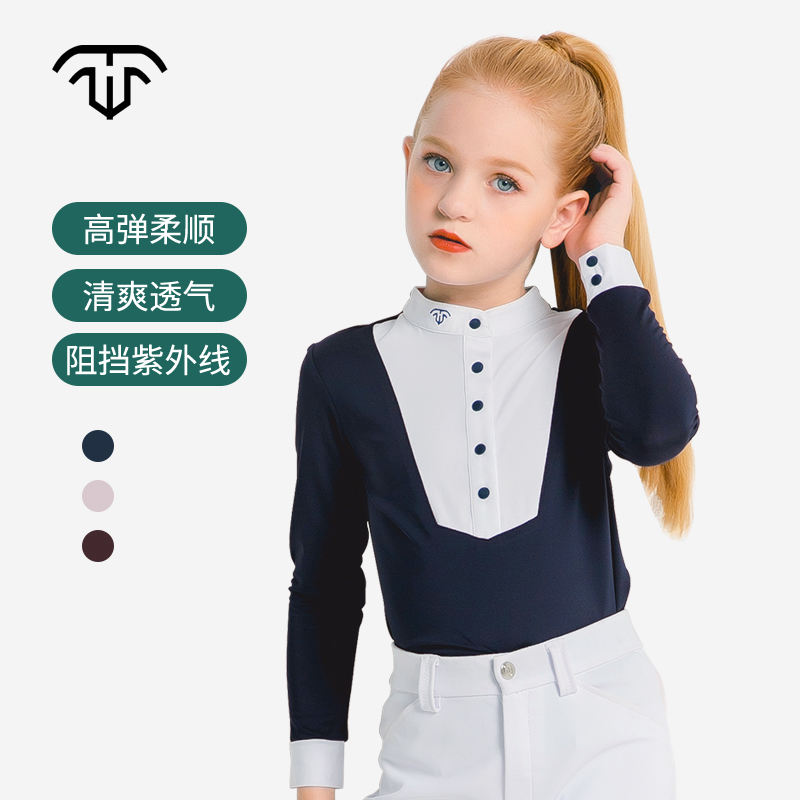 574 Spring/summer sunscreen quick-drying breathable children's equestrian shirt long sleeves equestrian T-shirt equestrian tops equestrian equipment