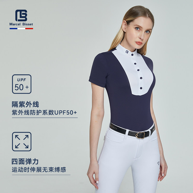 Equestrian dress women's spring and summer women's equestrian clothing equestrian t-shirt short-sleeved top clothes female knight clothing 571
