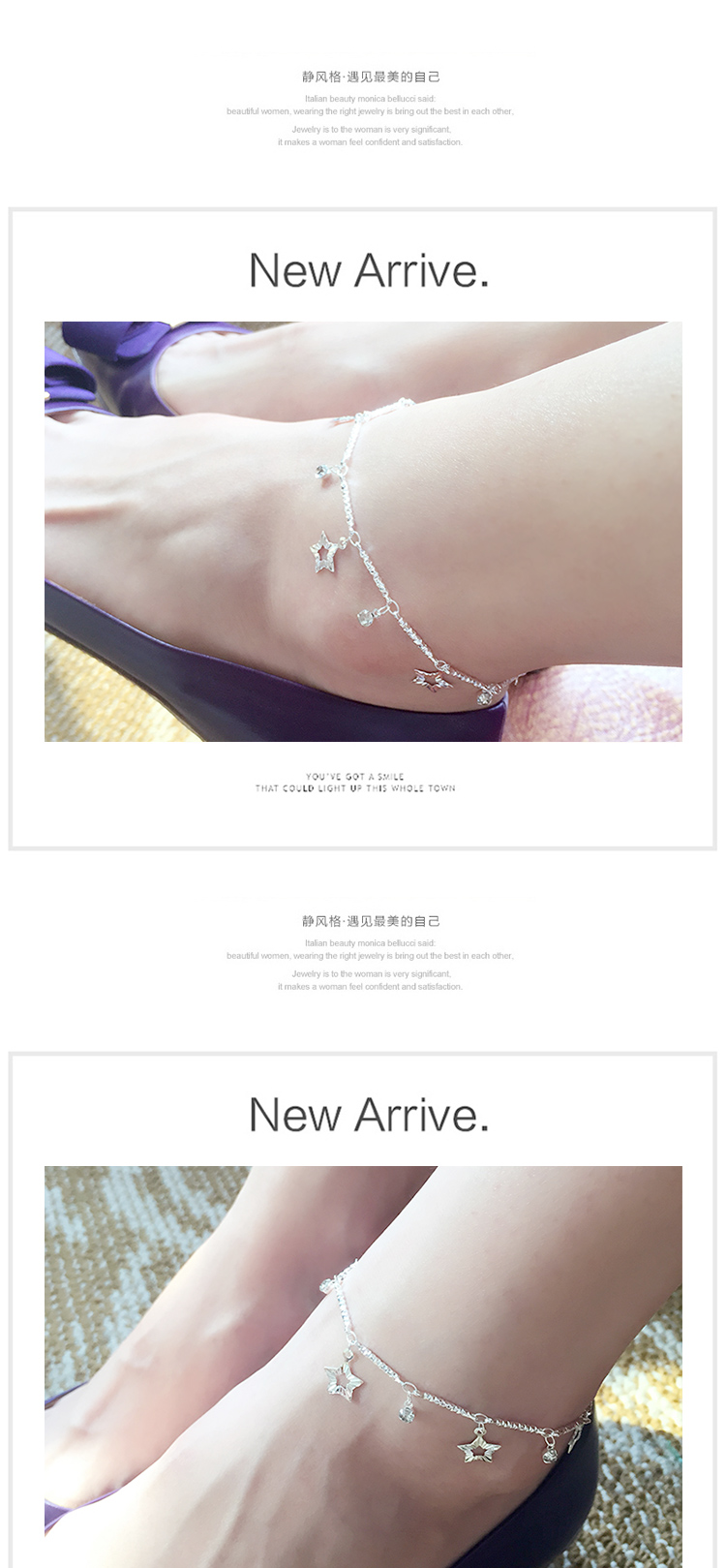 Bracelet de cheville femme en argenterie - Le Japon et la Corée du Sud - Ref 1140812 Image 41