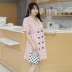 Cô gái béo cô gái béo mm cộng với kích thước của phụ nữ mùa hè mới váy dài kẻ sọc giữa dài hai ngực tính khí váy nữ - Sản phẩm HOT