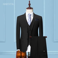 Bộ đồ vest nam ba mảnh phù hợp với mùa thu áo vest nam trung niên