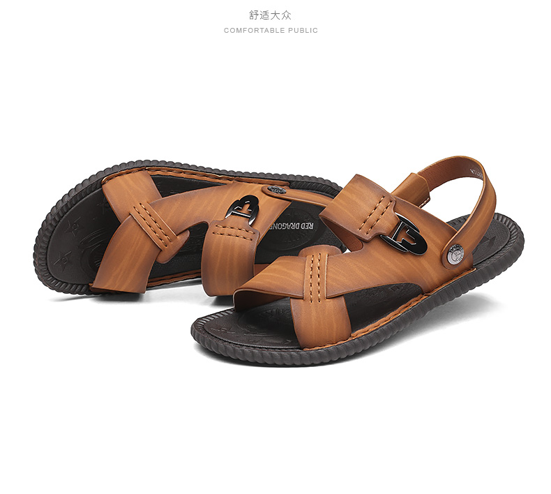 Giày đỏ nam 2018 mùa hè mới phong cách sandal thời trang thoải mái đi biển sandal đôi sandal đôi sử dụng đích thực giày adidas nam