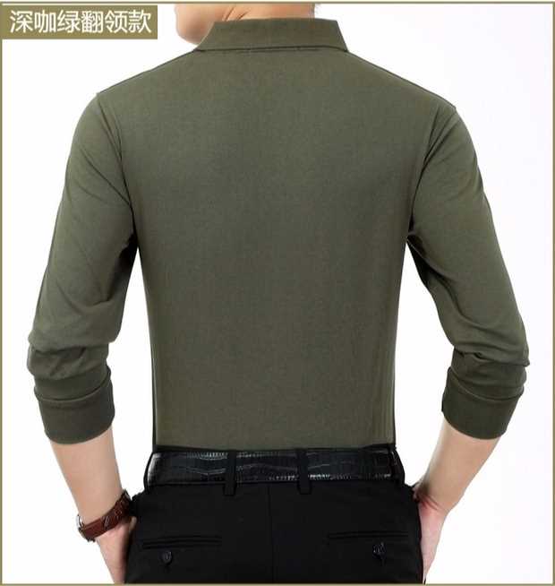 Trung niên xuân và thu dài tay áo thun cotton trung niên nam thực sự túi áo thun cỡ lớn quần áo mùa thu giản dị bố áo khoác thun nam