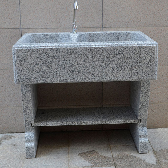 花岗岩整体石头石材洗衣台阳台家用洗衣池大理石带搓衣板水槽盆