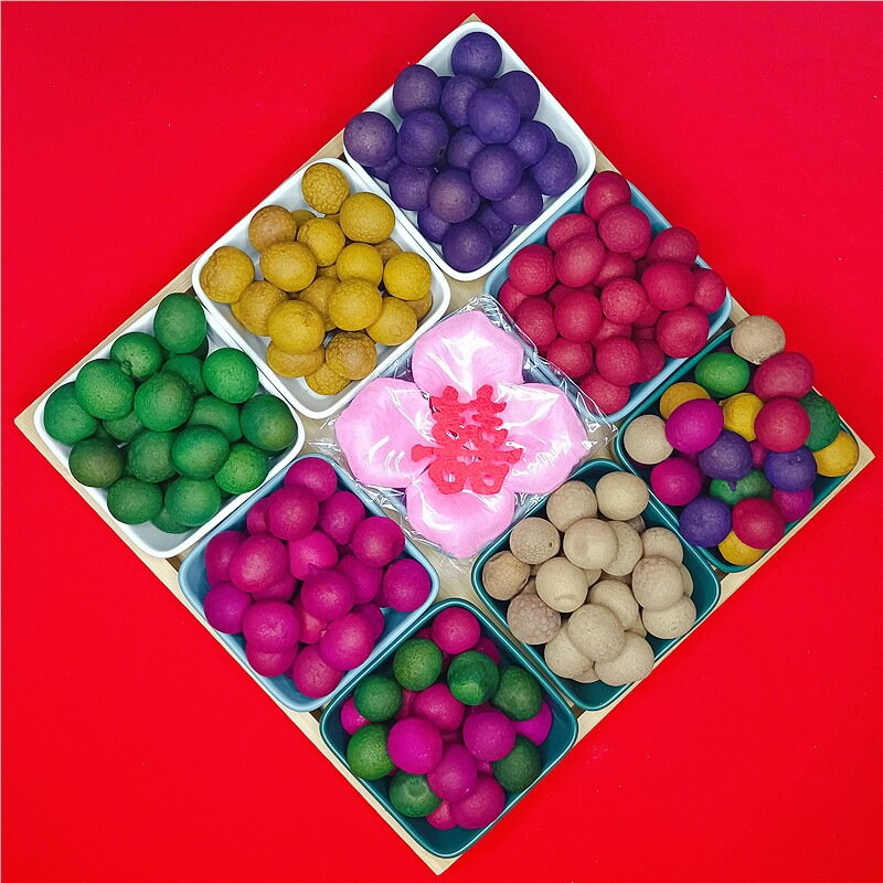 Dyeing red and green expensive longan wedding festive early birth precious child press bed decoration template special dry fruit wedding gift