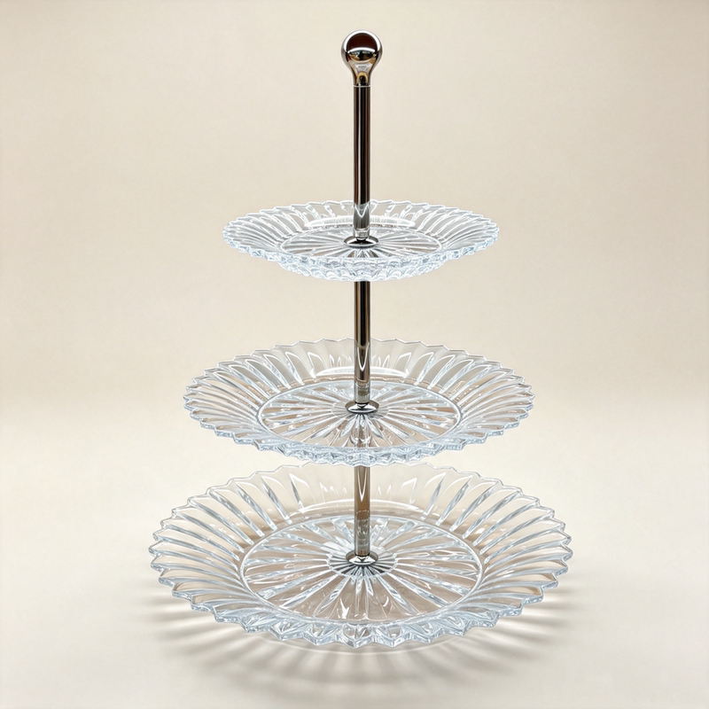 European-Style Fashionable Multi-Layer Crystal Fruit Plate for Living Room, Home Use, Cake, Snacks, Dried Fruits, Coffee Table, Candy Storage Box