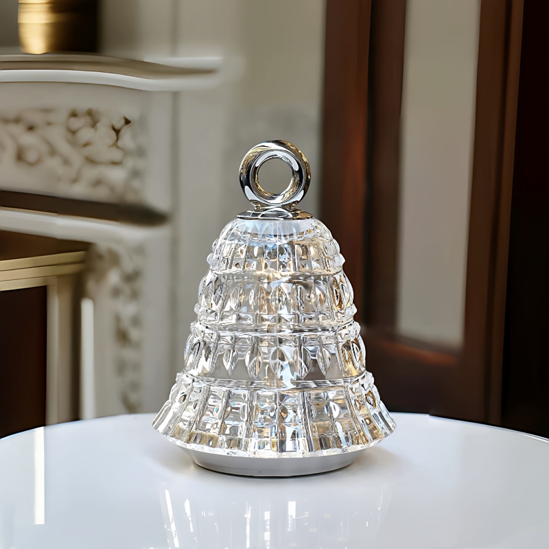French Bt Crystal Bell Light Luxury Style Decorative Atmosphere Ornament Table Lamp Private Banquet Bedside Night Light Creative Housewarming Gift