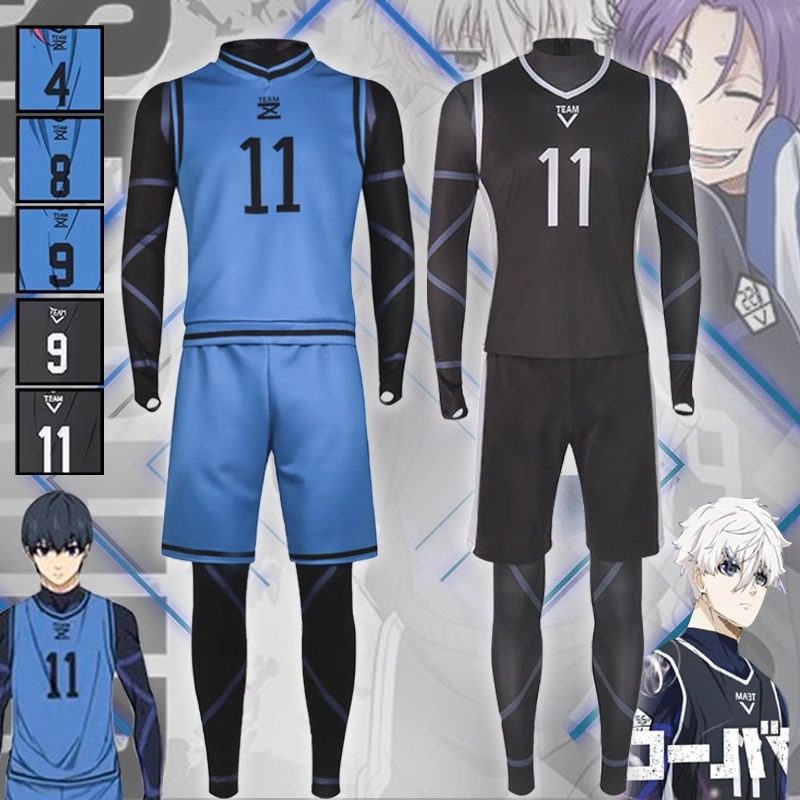 Bluelock Blue Prison Jersey Cosplay Costume Jieshi Yifeng Leihui Cosplay Anime Sportswear Set