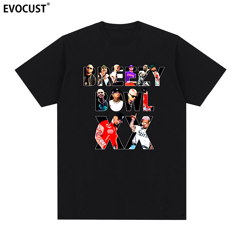 Chris Brown Breezy Bowl Xx Chris Brown Hip-Hop Street Fashion Brand Short-Sleeved T-Shirt for Men and Women