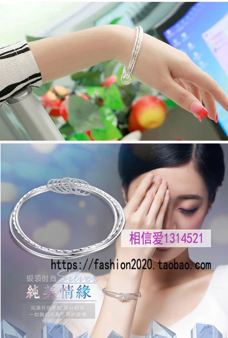 Nhật Bản và Hàn Quốc phiên bản vòng tay nữ sinh ba vòng thủy triều bạn gái Hàn Quốc cá tính khí chất ngọt ngào vòng tay trang sức vòng tay bạc nam