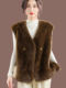 2025 autumn and winter new style simple style fur one-piece mink velvet sleeveless vest vest jacket women's short cardigan