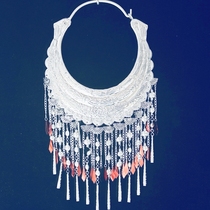 2024 new necklace Miao ethnic minority performance costume chest jewelry round non-fading pendant silver