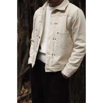 Chai Mi Heavy Organic Cotton Beige Workwear Locomotive Cotton Double Jacket American Retro Ami Khaki Autumn and Winter