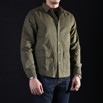 Chaimi American retro new product Ami khaki heavy tooling old casual double bag shirt mens long-sleeved autumn and winter clothes