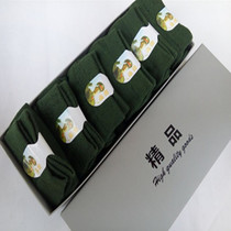 Courtesy box Sox 6 Double loaded mens socks Pure green Army camouflages polyester cotton middle cylinder minimalist movement Business Chaoty Seasons