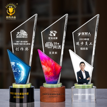 Trophy custom K9 Trophy five-pointed star crystal trophy souvenir creative competition Enterprise Annual meeting staff Trophy