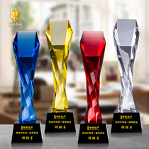 K9 trophy color crystal trophy custom enterprise annual meeting staff Year-End Award competition trophy custom Team Trophy